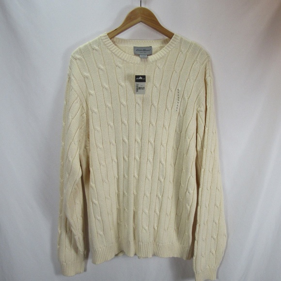 Eddie Bauer Other - Eddie Bauer Cream Cotton Fishermans Sweater NWT